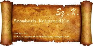 Szombath Krisztián névjegykártya